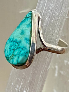 Turquoise Tear Drop Sterling Silver Ring