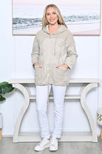 Load image into Gallery viewer, Paisley Stud Quilted Zip Up Hoodie Jacket - Beige