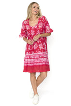 Load image into Gallery viewer, Hannah Boho Tunic - Watercolour Red