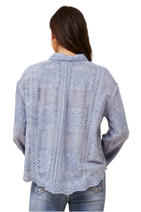 Dara Embroidered Shirt - Blue