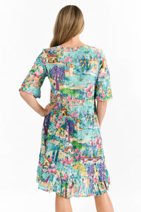Charli Tassel Tie Dress - Turquoise