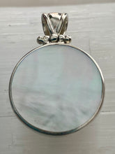 Load image into Gallery viewer, Small Two Sided Shell Disc Pendant - Mother Of Pearl / Black Shell