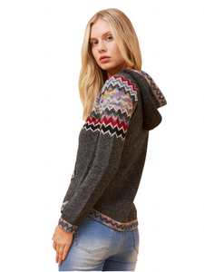 Argen Jacquard Print Knit Jumper - Charcoal