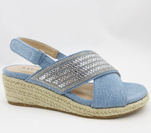 Load image into Gallery viewer, Kylie Wedge Sandals - Denim