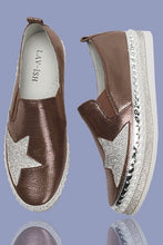 Load image into Gallery viewer, Satin Sneaker With Bling Star - Bronze