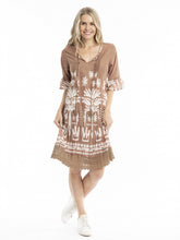 Load image into Gallery viewer, Hannah Boho Tunic - Tribal Border Mocha