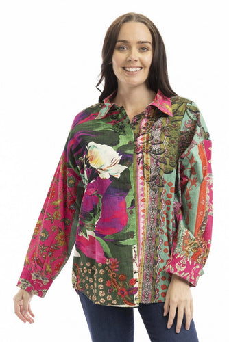 Flora Digital Collared Shirt