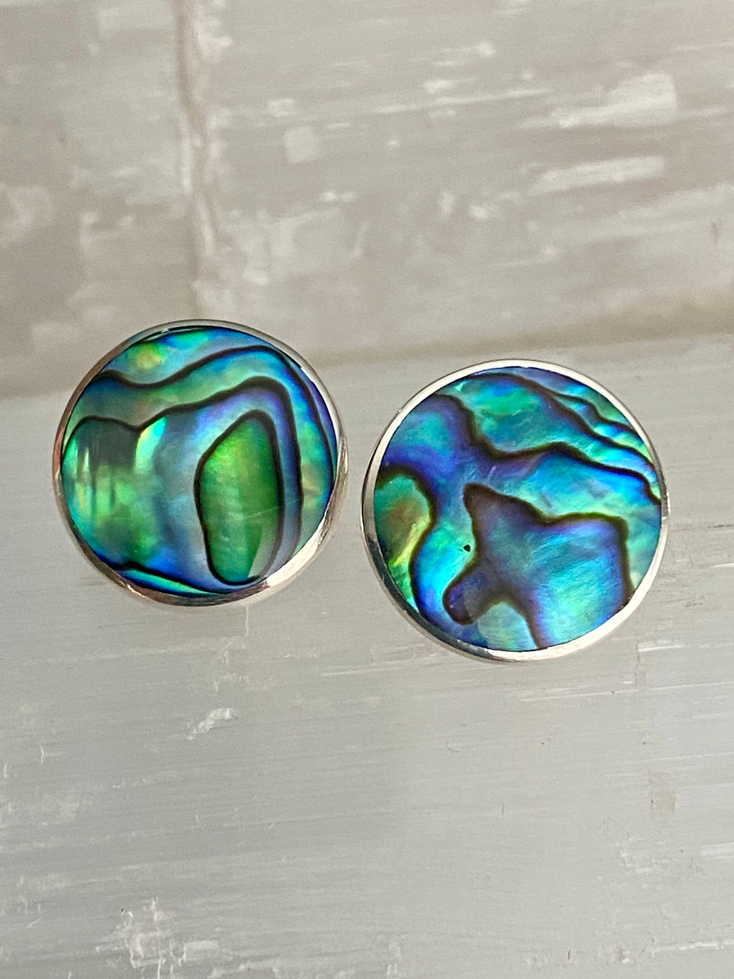 Stud Earrings - 15mm Paua Shell
