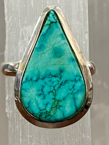 Turquoise Tear Drop Sterling Silver Ring