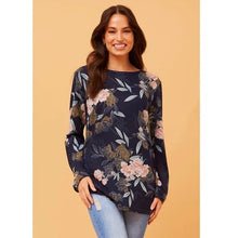 Load image into Gallery viewer, Beau floral Print Top - Navy