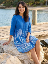Load image into Gallery viewer, Vivian V Neck Shirt Dress - Azure Drift Blue