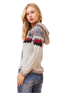 Argen Jacquard Print Knit Jumper - Grey