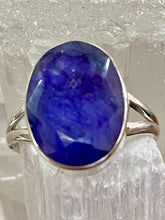 Load image into Gallery viewer, Indian Sapphire Oval Sterling Silver Ring