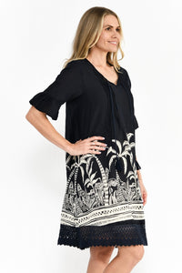 Hannah Boho Tunic - Mono Boarder Navy