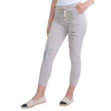 Load image into Gallery viewer, Italian Stretch Sequenced Pants - Sabbia