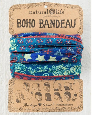 Boho Bandeau - Dusty Blue Stars