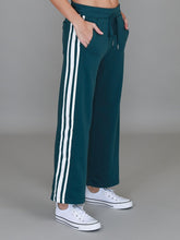 Load image into Gallery viewer, Robin | Women's Stripe Straight Leg Sweatpants – French Terry - Deep Teall