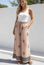 Load image into Gallery viewer, Willow Embroidered Wide Leg Pants - Beige/Black