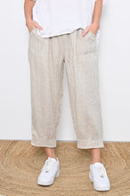 Load image into Gallery viewer, Wide Band Cuff 7/8 Leg Linen Pants - Natural