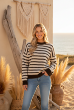 Load image into Gallery viewer, Striped Knit Jumper - Chocolate/Taupe