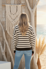 Load image into Gallery viewer, Striped Knit Jumper - Chocolate/Taupe