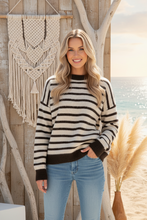 Load image into Gallery viewer, Striped Knit Jumper - Chocolate/Taupe