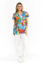 Load image into Gallery viewer, Kayla Cotton Blouse - Painted Palms