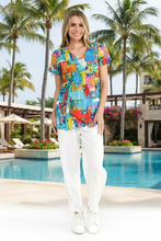 Load image into Gallery viewer, Kayla Cotton Blouse - Painted Palms
