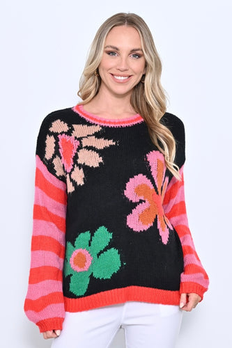 Floral Jumper - Black