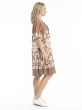 Load image into Gallery viewer, Hannah Boho Tunic - Tribal Border Mocha