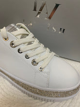 Load image into Gallery viewer, Lav-ish Lux Diamonte Sole Sneakers - White