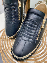 Load image into Gallery viewer, Heritage Zip Sneaker - Black/Gold