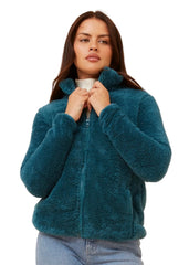 Faux Fur Jacket - Deep Teal