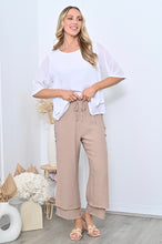 Load image into Gallery viewer, Full Length Side Button Layered Beach Pant - Mocha