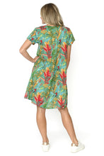 Load image into Gallery viewer, Nicola Cap Sleeve Dress - Tropical Foil