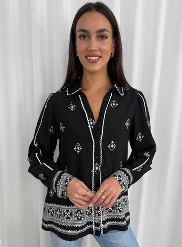Carla Shirt - Black/White