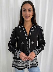 Carla Shirt - Black/White