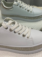 Load image into Gallery viewer, Lav-ish Lux Diamonte Sole Sneakers - White