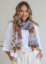 Load image into Gallery viewer, Patchwork Scarf With Tassels