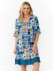 Hannah Boho Tunic - Water Block
