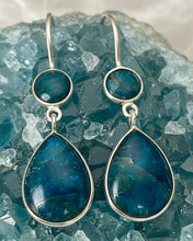 Load image into Gallery viewer, Two Stone Drop Earrings - Apatite