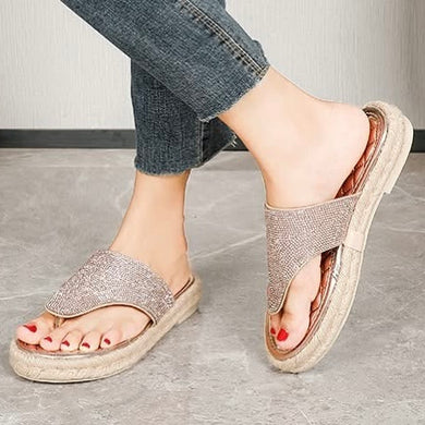 Lav-ish Hemp Rope Sandals - Rose Gold