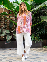 Load image into Gallery viewer, Farah Top - Pink Orange Print