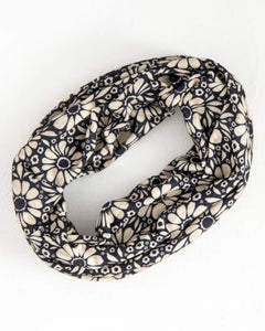 Boho Bandeau - Black Beige Daisies