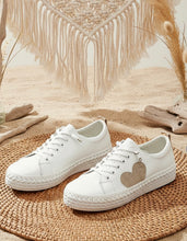 Load image into Gallery viewer, Embellished Heart Sneakers - Rose Gold Crystal