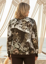 Load image into Gallery viewer, Elegants Cotton Spandex Printed Sweatshirt - Brown/Rust/Green