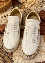 Load image into Gallery viewer, Heritage Zip Sneaker - White/Gold