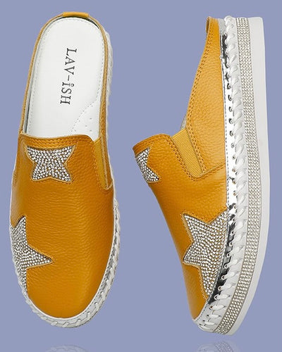 Lav-Ish Slides with Star - Mustard