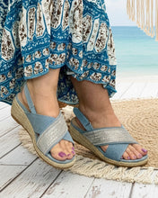 Load image into Gallery viewer, Kylie Wedge Sandals - Denim