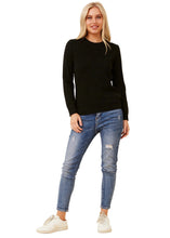 Load image into Gallery viewer, Diamond Cable Knit Pullover - Black